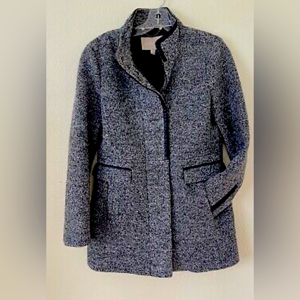 Banana Republic Tweed Jacket Leather Trim (rare)!